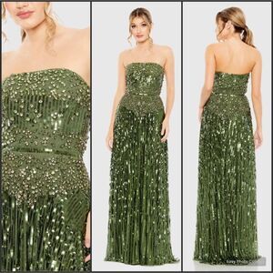 Mac Duggal | Dresses | Mac Duggalpink Ruffle Tiered Metallic Ruched  Shoulder Dress | Poshmark